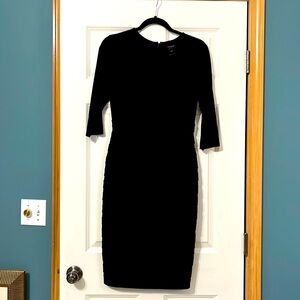 Ann Taylor Black Fitted Dress with Pleats
